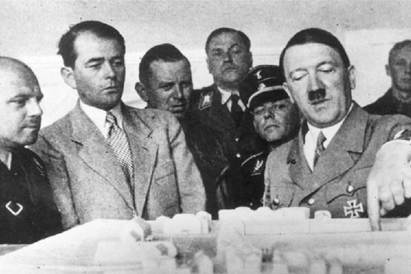 Hitler and his political associates and architects planning the construction of new buildings to strengthen its bureaucratic system and begin the process of mass killing the Jews.